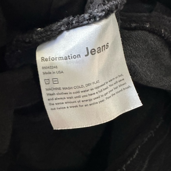 Reformation Jeans Denim Black Cindy Bootleg Jean in Erie Wash size 24 EUC - Picture 9 of 10